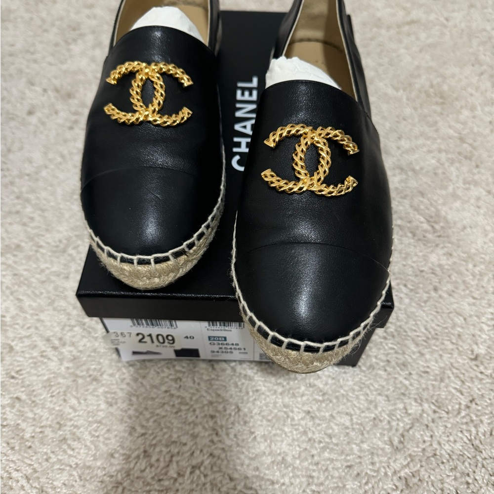 Chanel leather espadrilles like brand new